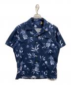 POLO RALPH LAURENポロ・ラルフローレン）の古着「開襟総柄半袖シャツ」｜ネイビー