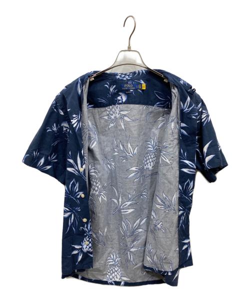 POLO RALPH LAUREN（ポロ・ラルフローレン）POLO RALPH LAUREN (ポロ・ラルフローレン) 開襟総柄半袖シャツ ネイビー サイズ:Lの古着・服飾アイテム