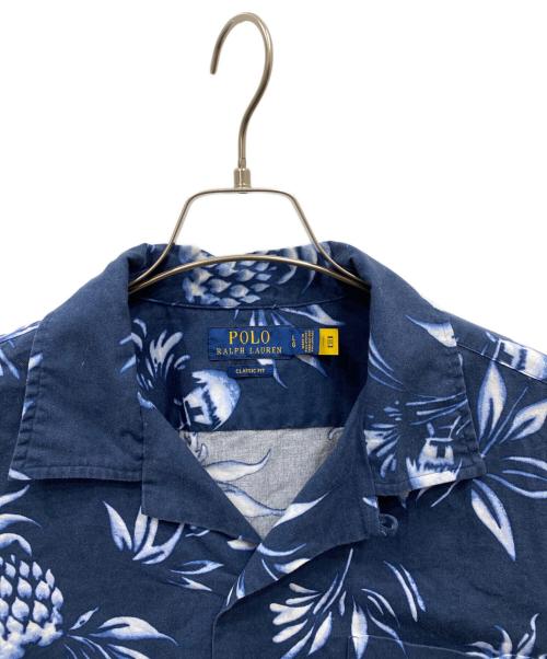 POLO RALPH LAUREN（ポロ・ラルフローレン）POLO RALPH LAUREN (ポロ・ラルフローレン) 開襟総柄半袖シャツ ネイビー サイズ:Lの古着・服飾アイテム