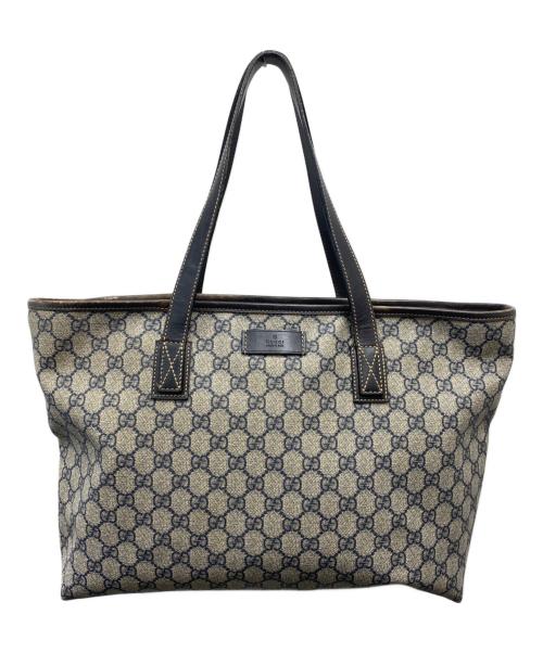 GUCCI（グッチ）GUCCI (グッチ) GGスプリーム トートバッグ グレーの古着・服飾アイテム