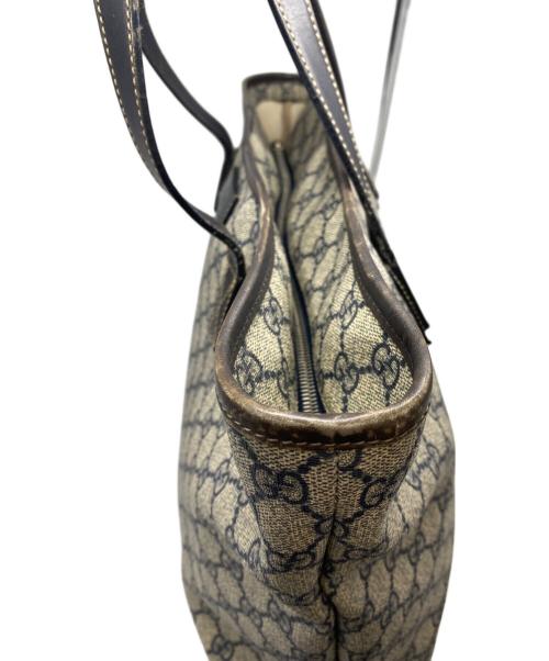 GUCCI（グッチ）GUCCI (グッチ) GGスプリーム トートバッグ グレーの古着・服飾アイテム