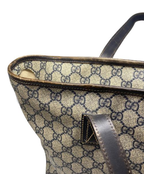GUCCI（グッチ）GUCCI (グッチ) GGスプリーム トートバッグ グレーの古着・服飾アイテム