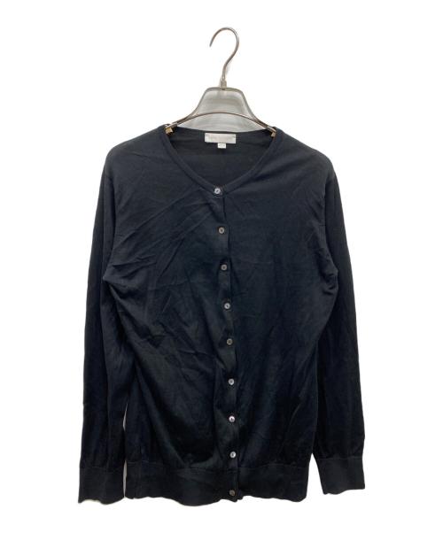 JOHN SMEDLEY（ジョンスメドレー）JOHN SMEDLEY (ジョンスメドレー) 丸首カーディガン ブラック サイズ:Ｌの古着・服飾アイテム