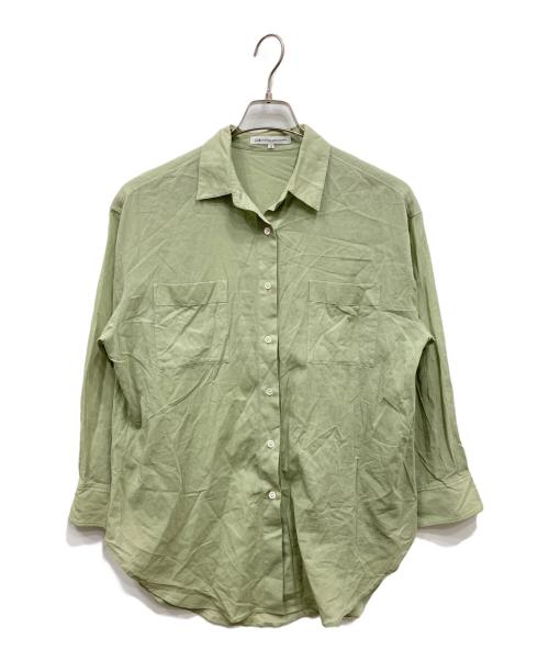 23区（ニジュウサンク）23区 (ニジュウサンク) シアーコットンボイル ロング シャツ グリーン サイズ:38の古着・服飾アイテム