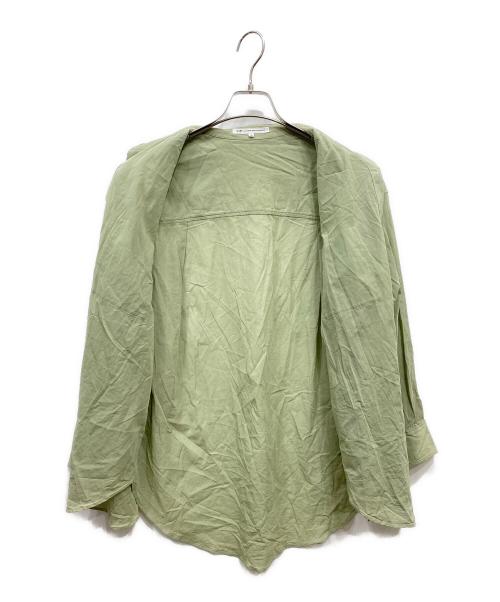 23区（ニジュウサンク）23区 (ニジュウサンク) シアーコットンボイル ロング シャツ グリーン サイズ:38の古着・服飾アイテム
