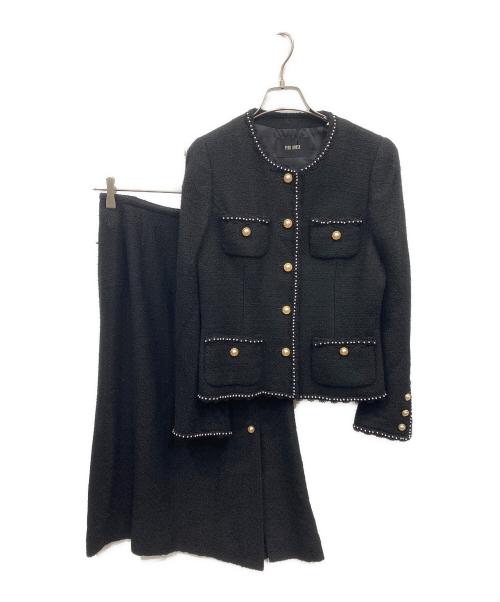 PINK HOUSE（ピンクハウス）PINK HOUSE (ピンクハウス) ツイードセットアップ ブラック サイズ:Mの古着・服飾アイテム