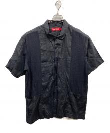 SUPREME（シュプリーム）の古着「Mesh Panel Linen S/S shirt」｜ブラック