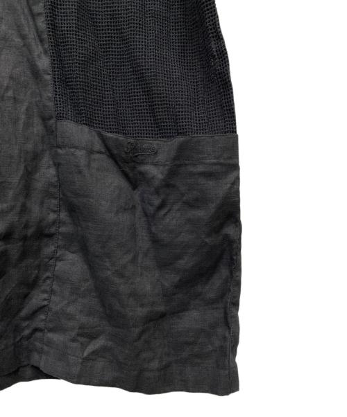 SUPREME（シュプリーム）Supreme (シュプリーム) Mesh Panel Linen S/S shirt ブラック サイズ:XLの古着・服飾アイテム