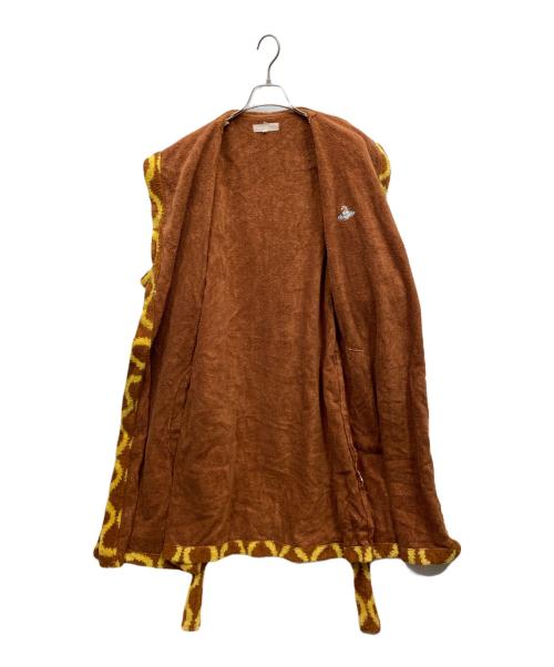 Vivienne Westwood（ヴィヴィアンウエストウッド）Vivienne Westwood (ヴィヴィアンウエストウッド) スクイグル柄フーデッドコート ブラウン サイズ:Mの古着・服飾アイテム