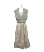 Snidelスナイデル）の古着「ラメプルオーバーセットワンピース」｜ホワイト