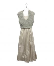 Snidel（スナイデル）の古着「ラメプルオーバーセットワンピース」｜ホワイト