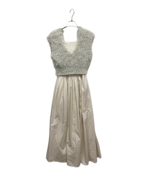 Snidel（スナイデル）Snidel (スナイデル) ラメプルオーバーセットワンピース ホワイトの古着・服飾アイテム