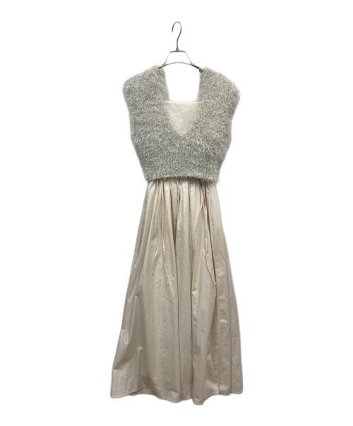 Snidel（スナイデル）Snidel (スナイデル) ラメプルオーバーセットワンピース ホワイトの古着・服飾アイテム