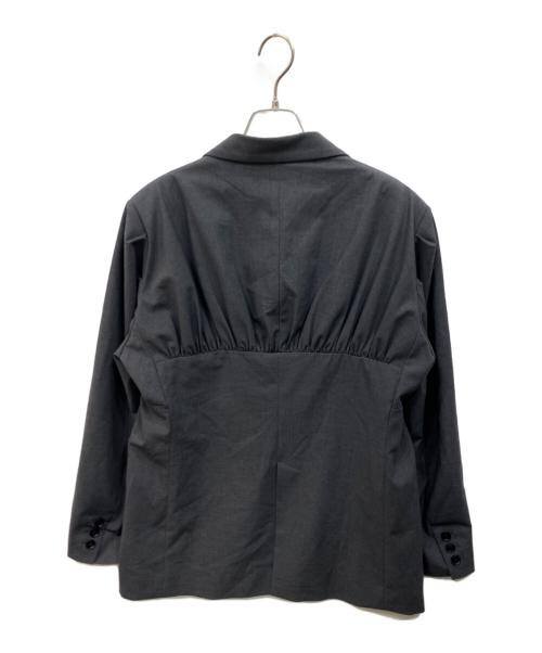 la peau de gem（ラポドゥジェム）LA PEAU DE GEM (ラポドゥジェム) デザインテーラードジャケット グレー サイズ:Fの古着・服飾アイテム