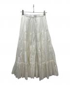 FRAY IDフレイ アイディー）の古着「割線ギャザーティアードSK」｜ホワイト