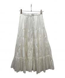 FRAY ID（フレイ アイディー）の古着「割線ギャザーティアードSK」｜ホワイト