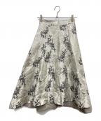 FRAY IDフレイ アイディー）の古着「ラメジャガードフレアスカート」｜グレー