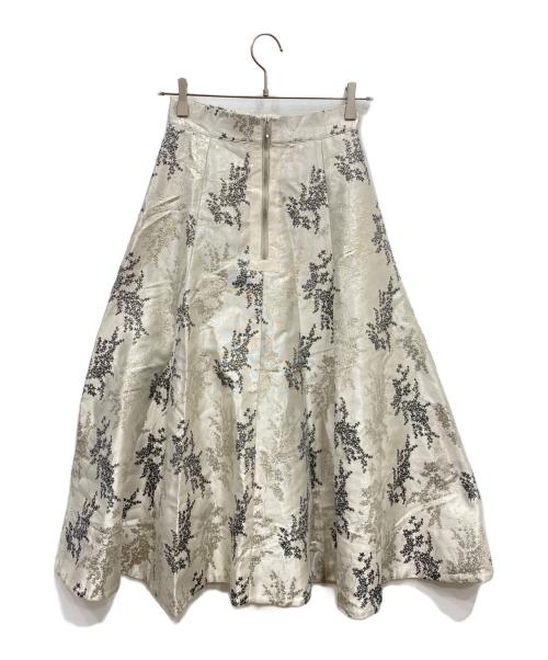 FRAY ID（フレイ アイディー）FRAY ID (フレイ アイディー) ラメジャガードフレアスカート グレーの古着・服飾アイテム
