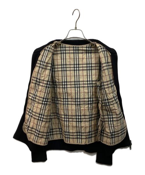 BURBERRY（バーバリー）BURBERRY (バーバリー) ハイネックジップウールニットジャケット ブラック サイズ:4の古着・服飾アイテム