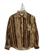 Paul Smith Londonポールスミスロンドン）の古着「総柄ベロアシャツ」｜ブラウン