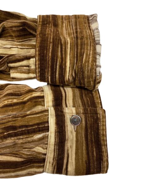 Paul Smith London（ポールスミスロンドン）Paul Smith London (ポールスミスロンドン) 総柄ベロアシャツ ブラウン サイズ:XLの古着・服飾アイテム