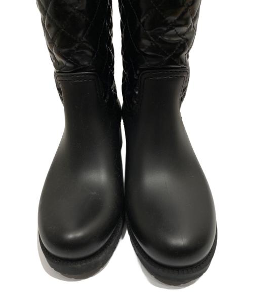 Salvatore Ferragamo（サルヴァトーレ フェラガモ）Salvatore Ferragamo (サルヴァトーレ フェラガモ) キルティングレインブーツ ブラック サイズ:6の古着・服飾アイテム