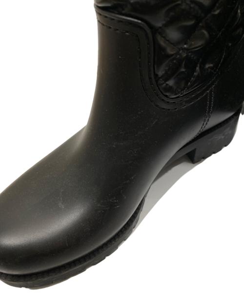 Salvatore Ferragamo（サルヴァトーレ フェラガモ）Salvatore Ferragamo (サルヴァトーレ フェラガモ) キルティングレインブーツ ブラック サイズ:6の古着・服飾アイテム