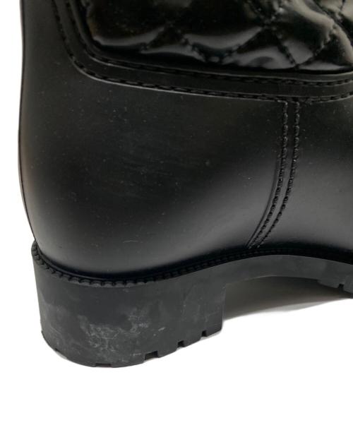 Salvatore Ferragamo（サルヴァトーレ フェラガモ）Salvatore Ferragamo (サルヴァトーレ フェラガモ) キルティングレインブーツ ブラック サイズ:6の古着・服飾アイテム