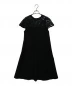 VALENTINOヴァレンティノ）の古着「バタフライ刺繍ワンピース」｜ブラック