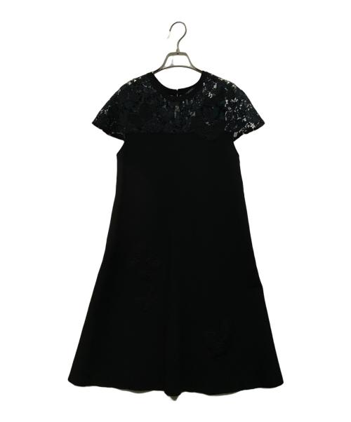 VALENTINO（ヴァレンティノ）VALENTINO (ヴァレンティノ) バタフライ刺繍ワンピース ブラック サイズ:Mの古着・服飾アイテム