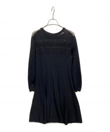 VALENTINO（ヴァレンティノ）の古着「切替レースワンピース」｜ブラック