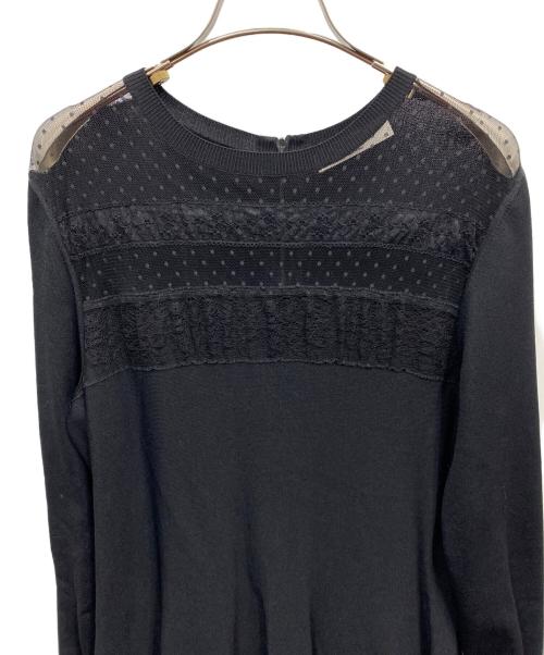 VALENTINO（ヴァレンティノ）VALENTINO (ヴァレンティノ) 切替レースワンピース ブラック サイズ:Lの古着・服飾アイテム