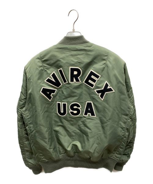 AVIREX（アヴィレックス）AVIREX (アヴィレックス) COMMERCIAL LOGO MA1 グリーン サイズ:2XLの古着・服飾アイテム