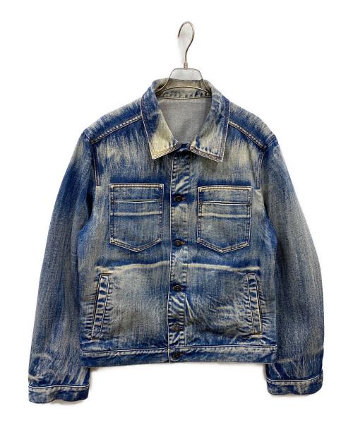 MOSCHINO（モスキーノ）MOSCHINO (モスキーノ) ウォッシュ加工デニムジャケット インディゴ サイズ:50の古着・服飾アイテム