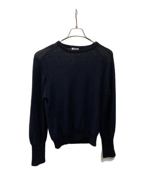 MAATEE&SONS（マーティーアンドサンズ）MAATEE&SONS (マーティーアンドサンズ) 強撚Linen ひょっとこ C/N Sweater ブラック サイズ:2の古着・服飾アイテム