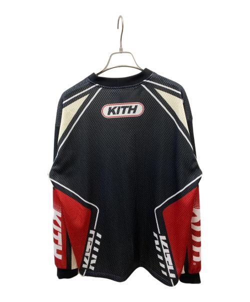 KITH（キス）KITH (キス) Moto Mesh Long Sleeve Donovan Tee ブラック×アイボリー サイズ:Ｍの古着・服飾アイテム