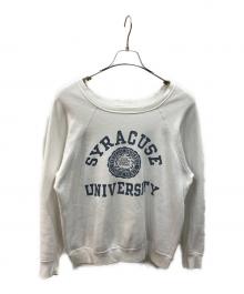 mayo SPRUCE（メイヨー スプルース）の古着「ヴィンテージ染み込みプリントラグランスウェット」｜ホワイト