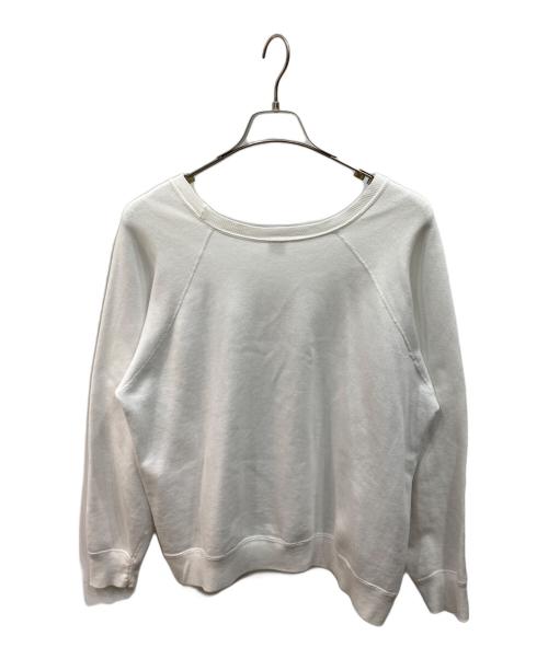 mayo SPRUCE（メイヨー スプルース）mayo SPRUCE (メイヨー スプルース) ヴィンテージ染み込みプリントラグランスウェット ホワイト サイズ:XLの古着・服飾アイテム