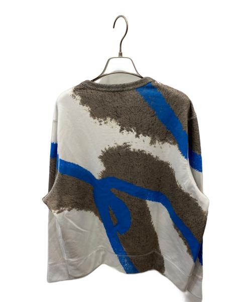 Acne studios（アクネ ストゥディオス）Acne studios (アクネ ストゥディオス) CAMPUS CIRCULAR  グラフィックプリントスウェット ホワイト×ブルー サイズ:Ｓの古着・服飾アイテム