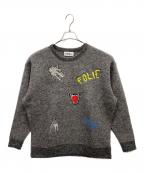 KIDILLキディル）の古着「刺繍ニット」｜グレー