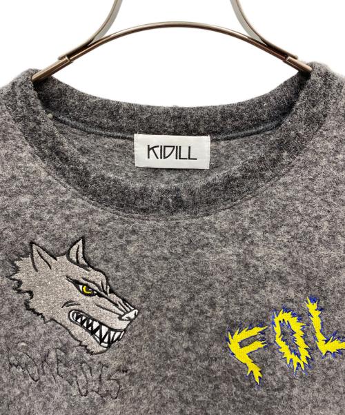 KIDILL（キディル）KIDILL (キディル) 刺繍ニット グレー サイズ:46の古着・服飾アイテム