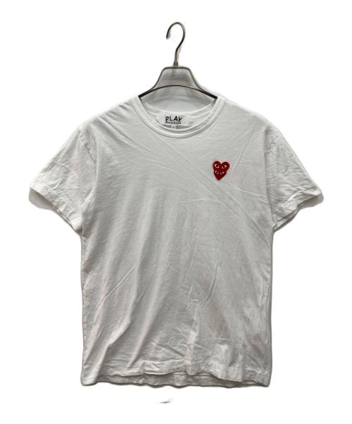 PLAY COMME des GARCONS（プレイコムデギャルソン）PLAY COMME des GARCONS (プレイコムデギャルソン) ハート刺繍ワッペンTシャツ ホワイト サイズ:Lの古着・服飾アイテム
