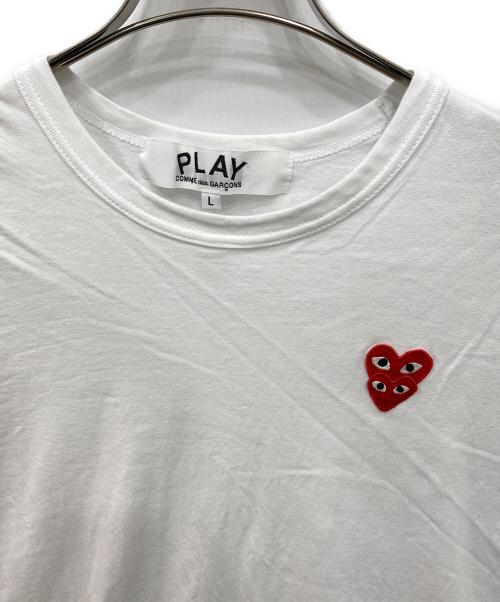 PLAY COMME des GARCONS（プレイコムデギャルソン）PLAY COMME des GARCONS (プレイコムデギャルソン) ハート刺繍ワッペンTシャツ ホワイト サイズ:Lの古着・服飾アイテム