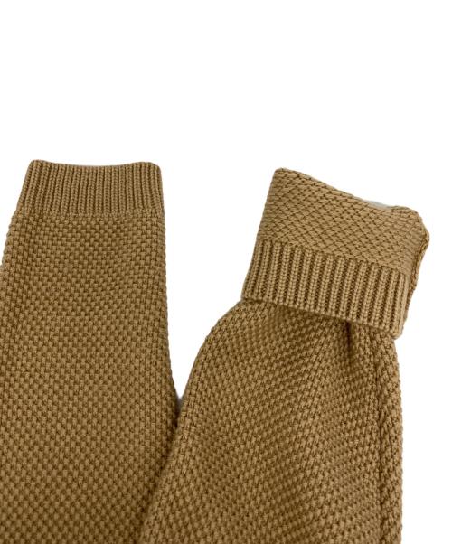 BURBERRY LONDON（バーバリーロンドン）BURBERRY LONDON (バーバリーロンドン) フォックスファー襟付ニットジャケット ベージュ×ブラック サイズ:5の古着・服飾アイテム