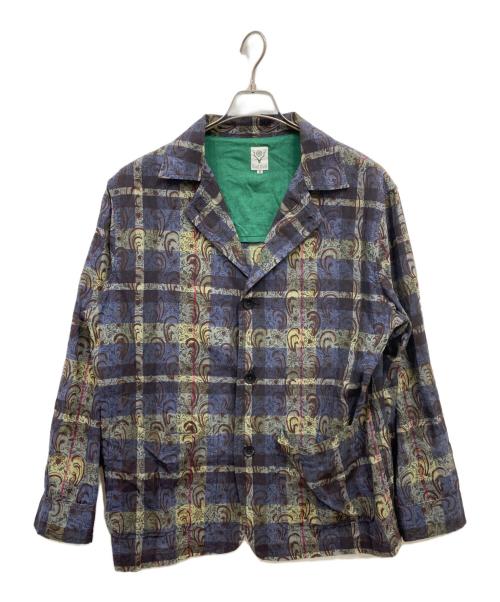 South2 West8（サウスツー ウエストエイト）south2 west8 (サウスツー ウエストエイト) Pen Jacket Batik Over Print ブルー サイズ:Mの古着・服飾アイテム