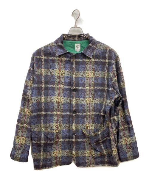 South2 West8（サウスツー ウエストエイト）south2 west8 (サウスツー ウエストエイト) Pen Jacket Batik Over Print ブルー サイズ:Mの古着・服飾アイテム