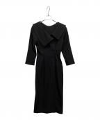 JENNEジェンヌ）の古着「襟付タイトワンピース」｜ブラック
