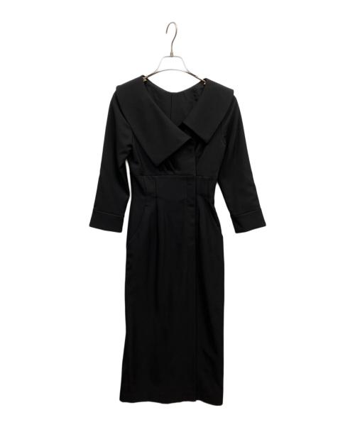 JENNE（ジェンヌ）JENNE (ジェンヌ) 襟付タイトワンピース ブラック サイズ:Ｓの古着・服飾アイテム