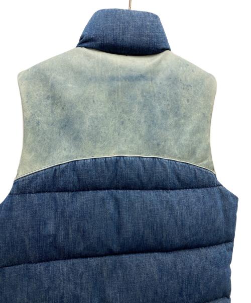 REMI RELIEF（レミレリーフ）REMI RELIEF (レミレリーフ) レザー切替デニムダウンベスト インディゴ サイズ:Lの古着・服飾アイテム