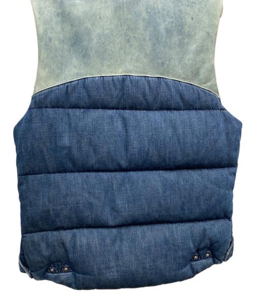 REMI RELIEF（レミレリーフ）REMI RELIEF (レミレリーフ) レザー切替デニムダウンベスト インディゴ サイズ:Lの古着・服飾アイテム